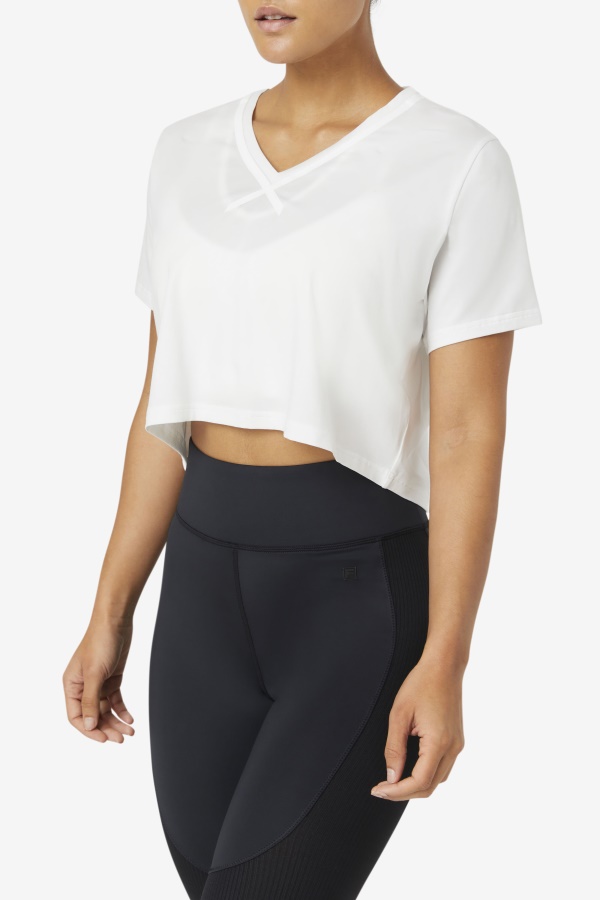 Fila White Fi-lux טופ קרופ גבוה-נמוך