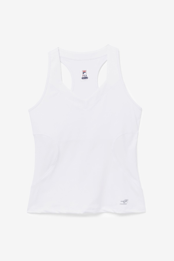 לבן Pickleball Halter Tank Fila