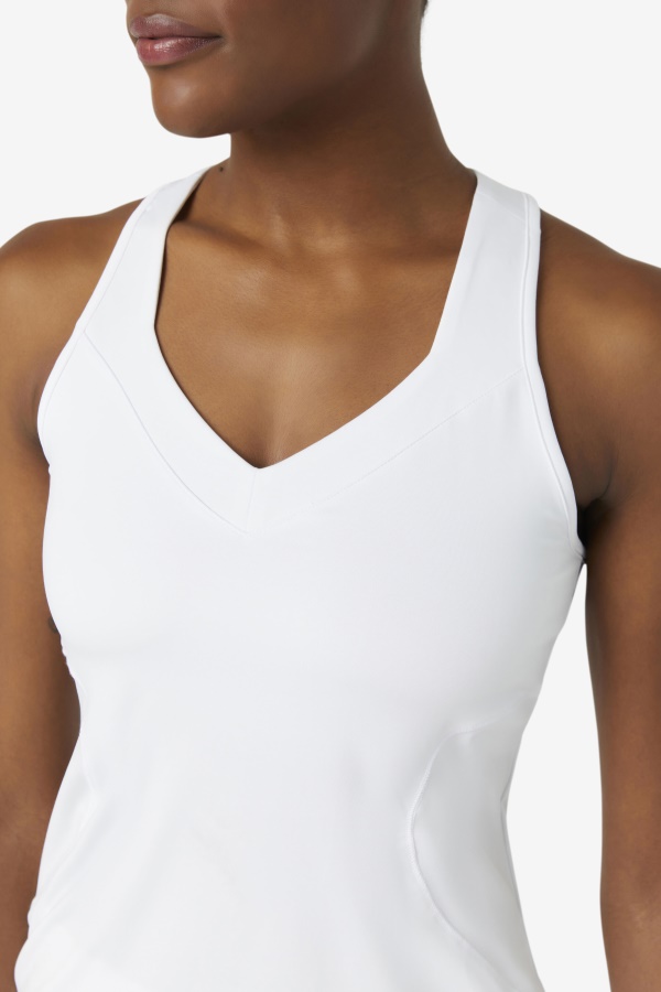 לבן Pickleball Halter Tank Fila