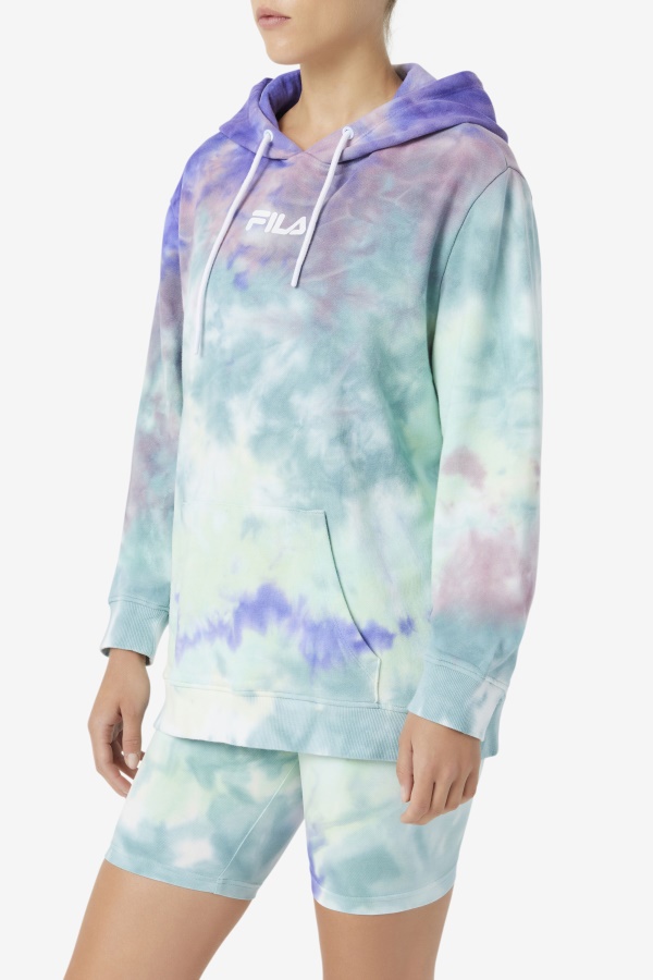 Aruba Blue Tie Dye Fila Aerolynn Tie Dye Hoodie