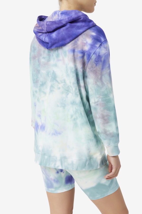 Aruba Blue Tie Dye Fila Aerolynn Tie Dye Hoodie