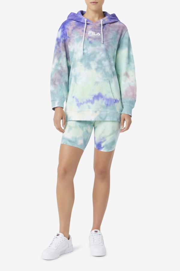 Aruba Blue Tie Dye Fila Aerolynn Tie Dye Hoodie