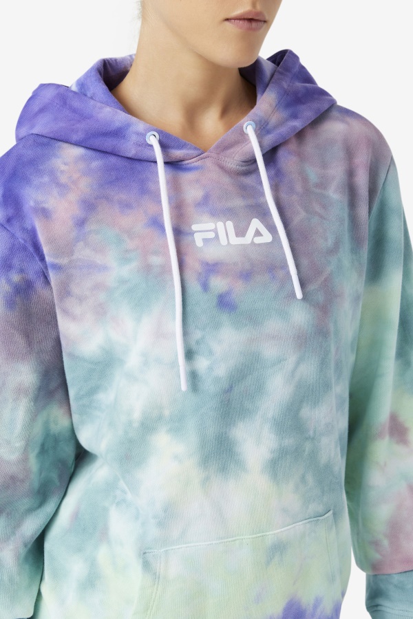 Aruba Blue Tie Dye Fila Aerolynn Tie Dye Hoodie