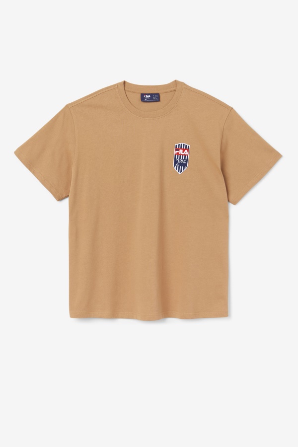 Fila 2pac Patch Tee חום טבק