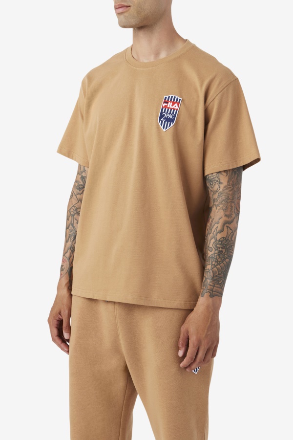 Fila 2pac Patch Tee חום טבק