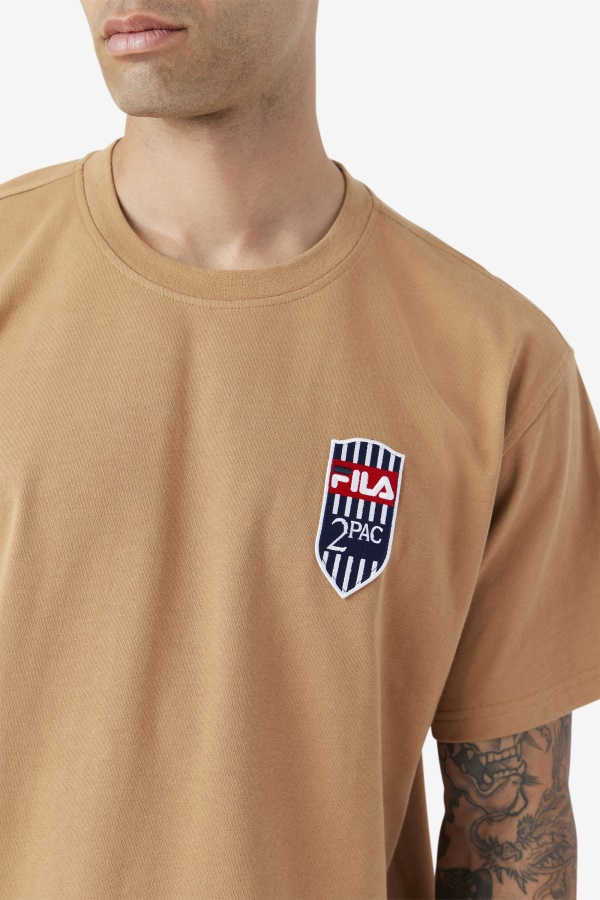 Fila 2pac Patch Tee חום טבק