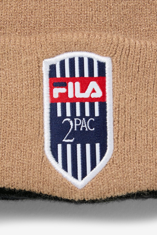 פילה טבק חום/שחור 2pac Beanie
