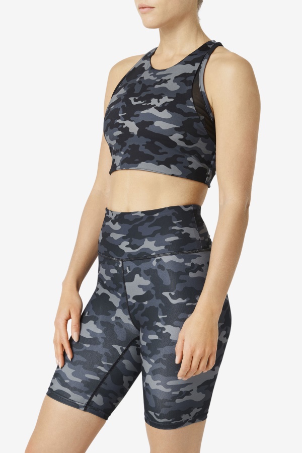 חזיית ספורט קמו כהה/שחור Fila Uplift T-back