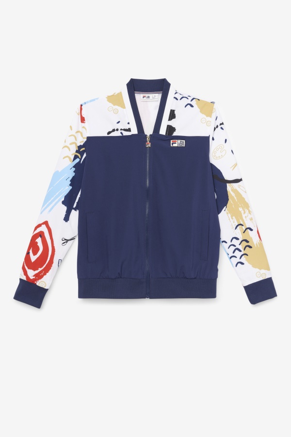 Fila X The Museum מעיל טרנינג מודפס Peacoat/fila לבן/אדום