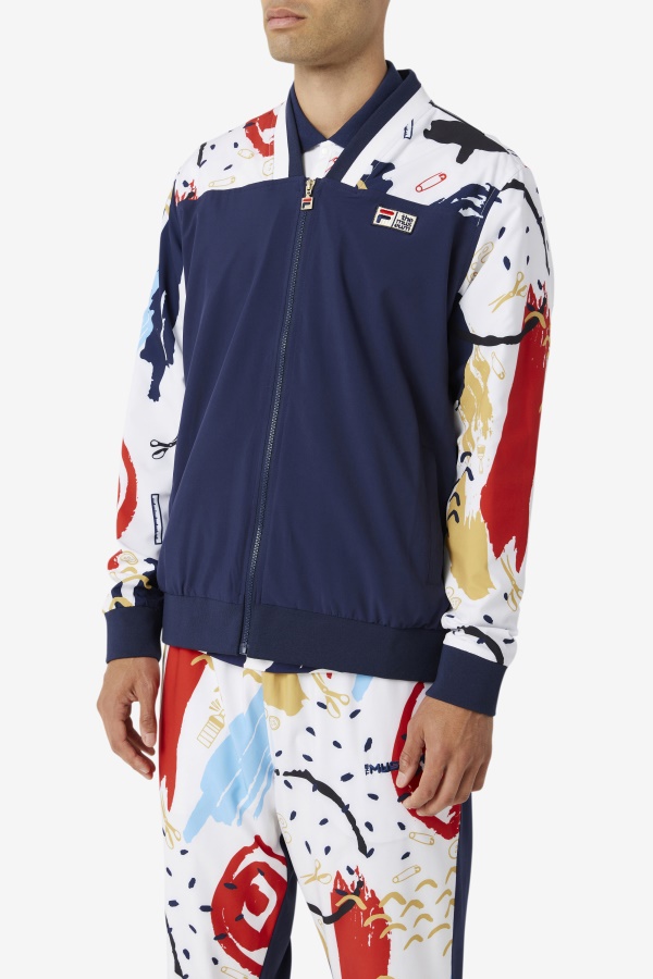 Fila X The Museum מעיל טרנינג מודפס Peacoat/fila לבן/אדום