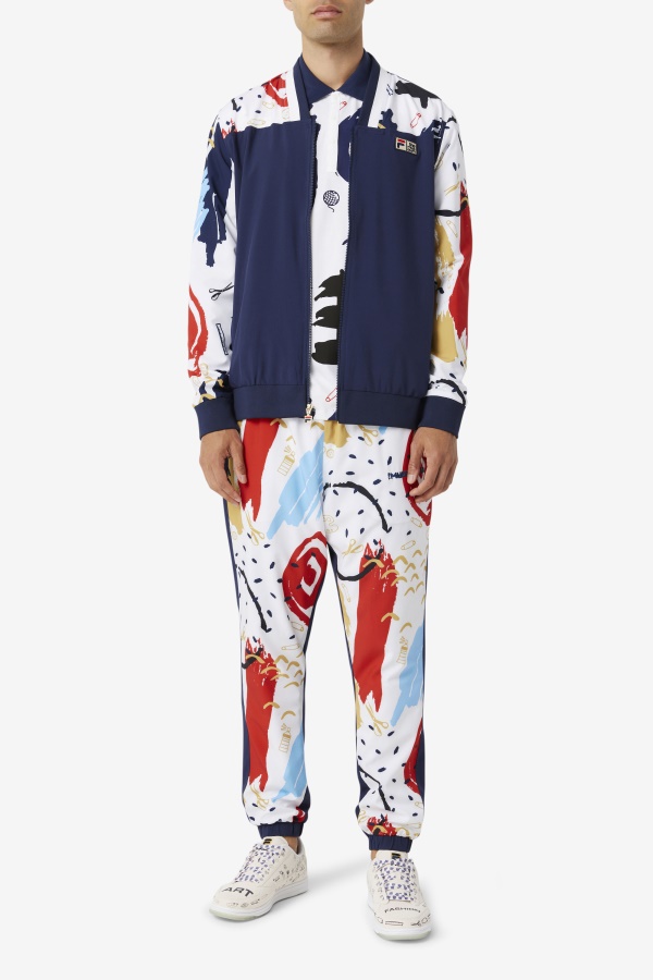 Fila X The Museum מעיל טרנינג מודפס Peacoat/fila לבן/אדום