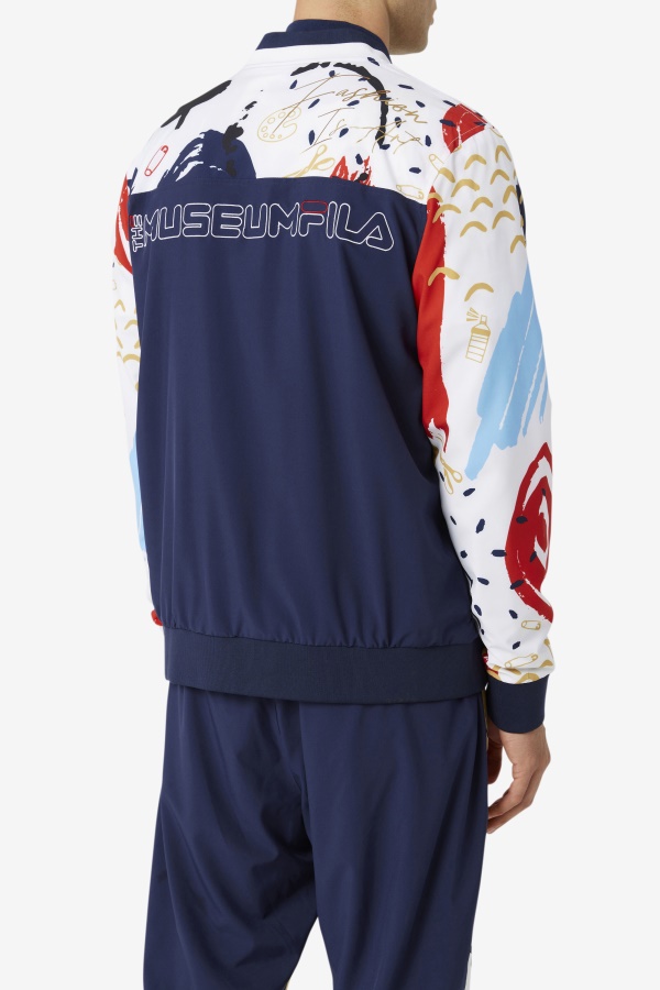 Fila X The Museum מעיל טרנינג מודפס Peacoat/fila לבן/אדום
