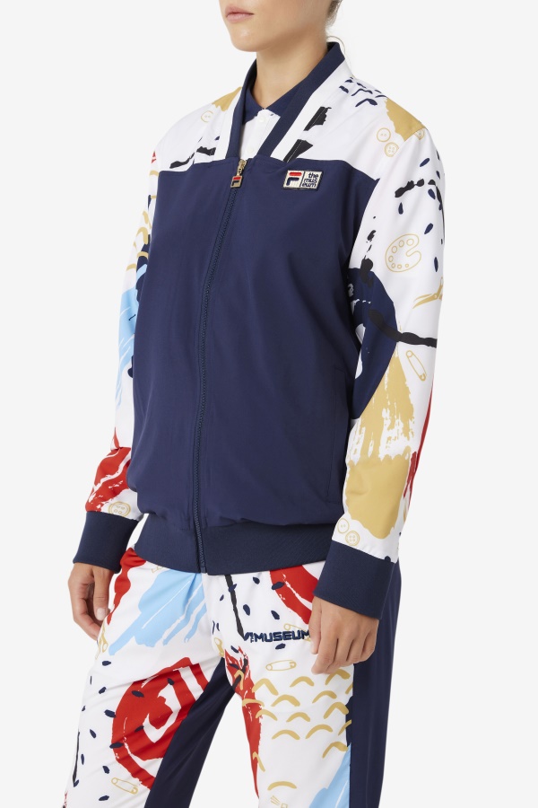 Fila X The Museum מעיל טרנינג מודפס Peacoat/fila לבן/אדום