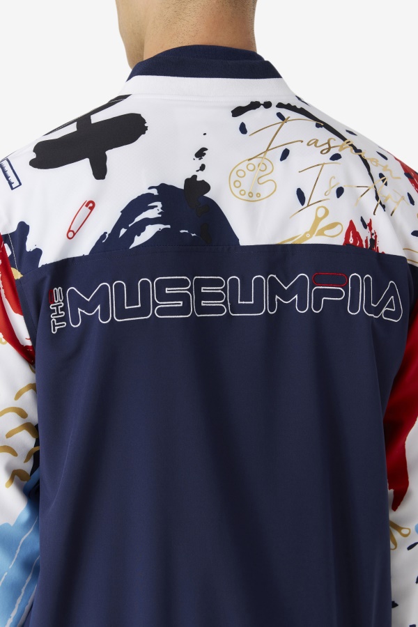 Fila X The Museum מעיל טרנינג מודפס Peacoat/fila לבן/אדום