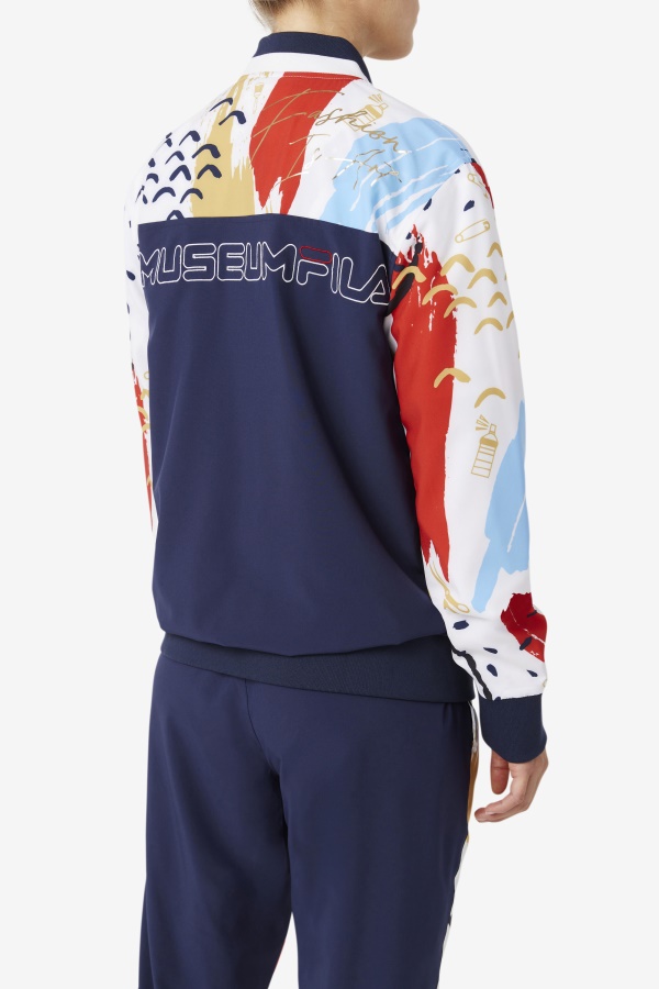 Fila X The Museum מעיל טרנינג מודפס Peacoat/fila לבן/אדום
