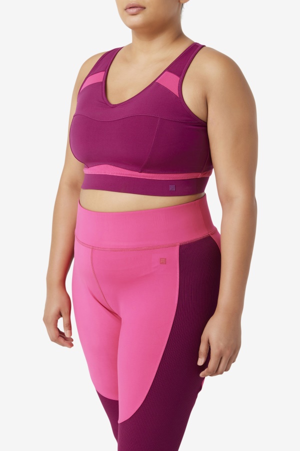 מגנטה סגול/ורוד עז Fila Uplift Racerback חזיית ספורט