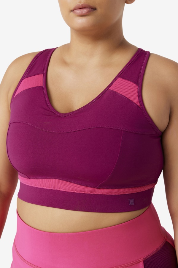 מגנטה סגול/ורוד עז Fila Uplift Racerback חזיית ספורט