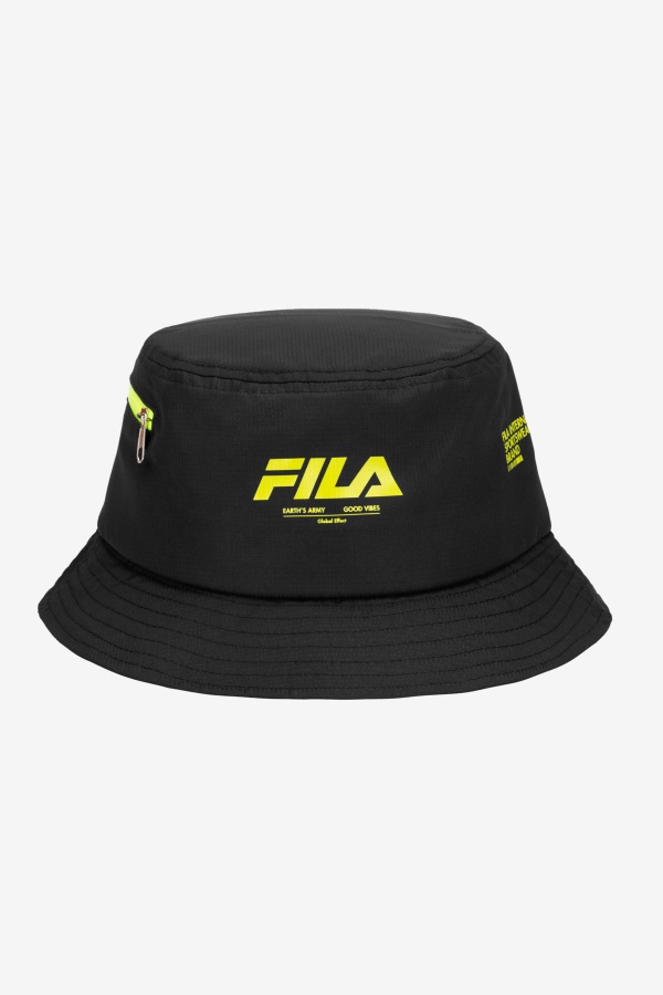 כובע דלי שחור Ripstop Fila