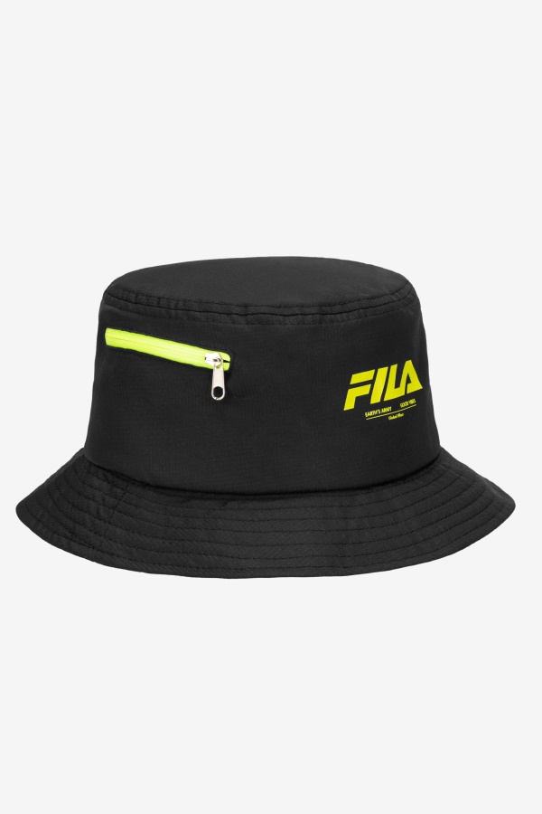 כובע דלי שחור Ripstop Fila