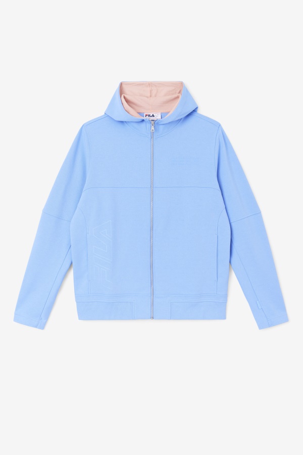 Fila Kayra קפוצ'ון עם רוכסן מלא Cornflower כחול/קורל ענן
