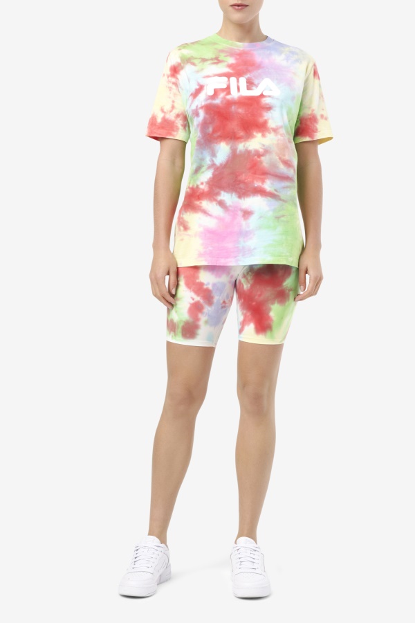 Fila Alivia Tie Dye Tee ירוק/לבן/פרווינקל/אדום