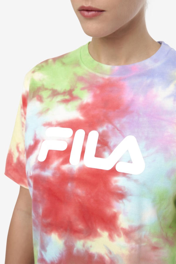 Fila Alivia Tie Dye Tee ירוק/לבן/פרווינקל/אדום