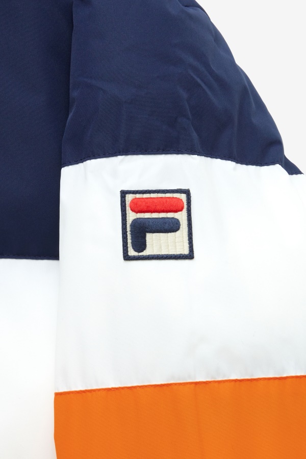Jacket Giovanni Puffa Fila Peacoat/לבן/כתום שמש/אדום