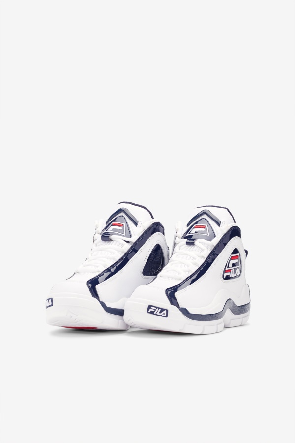 Fila Little Kids\' Grant Hill 2 לבן/כהה/אדום