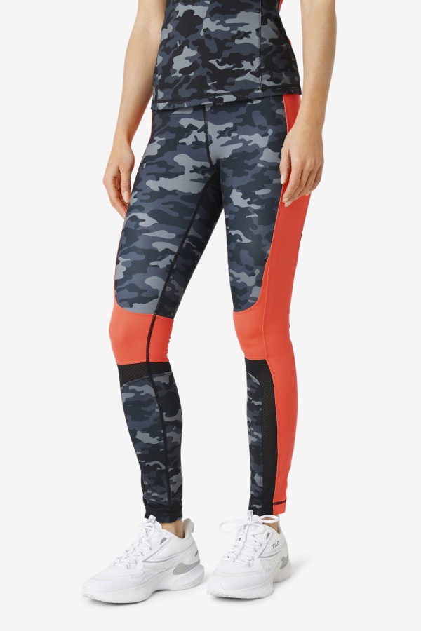 Forza Color Blocked Legging Fila Dark Camo/coral/שחור