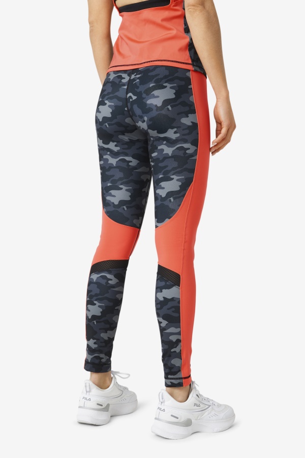 Forza Color Blocked Legging Fila Dark Camo/coral/שחור