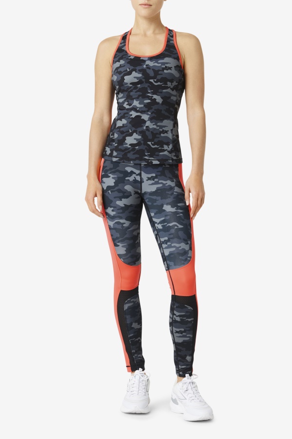 Forza Color Blocked Legging Fila Dark Camo/coral/שחור