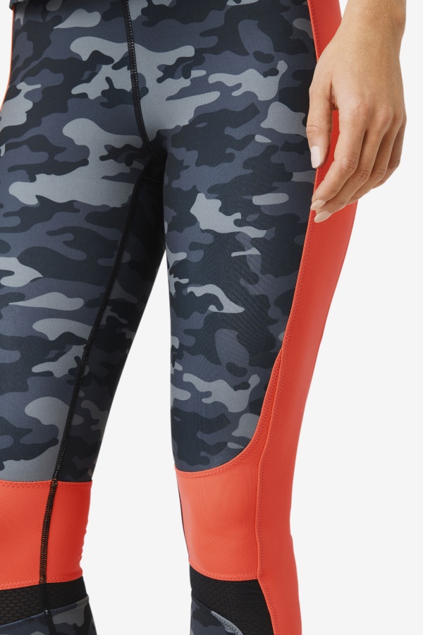 Forza Color Blocked Legging Fila Dark Camo/coral/שחור