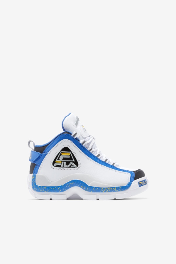 Fila Big Kids' Grant Hill 2 לבן/ערפילית כחול/לימון