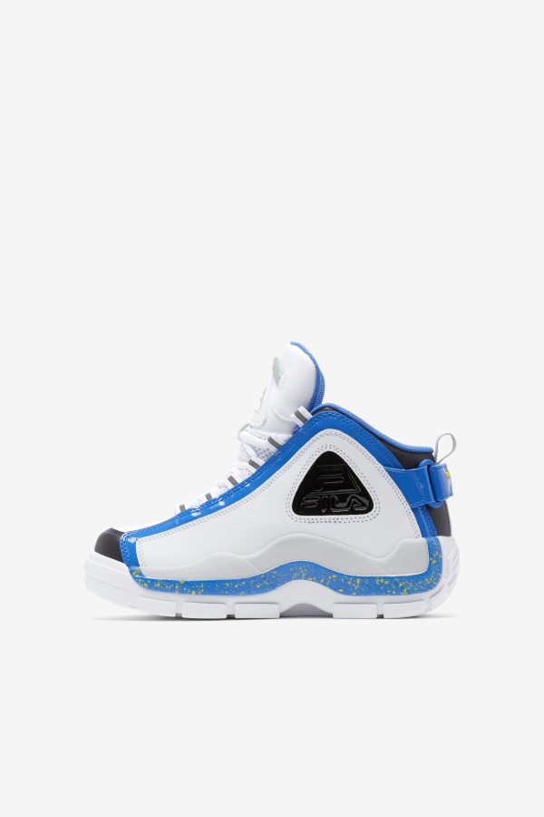 Fila Big Kids\' Grant Hill 2 לבן/ערפילית כחול/לימון