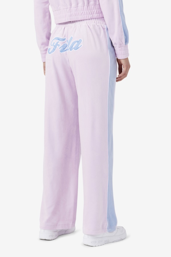 Fila Valery Velour Pants סחלב/כחול/לבן