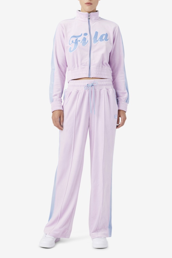 Fila Valery Velour Pants סחלב/כחול/לבן