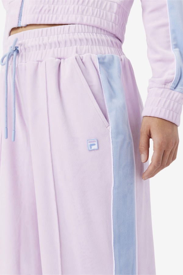 Fila Valery Velour Pants סחלב/כחול/לבן