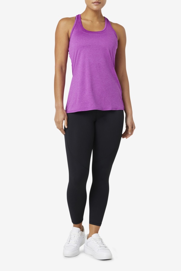 Pickleball Racerback Tank Purple Cactus Heather Fila