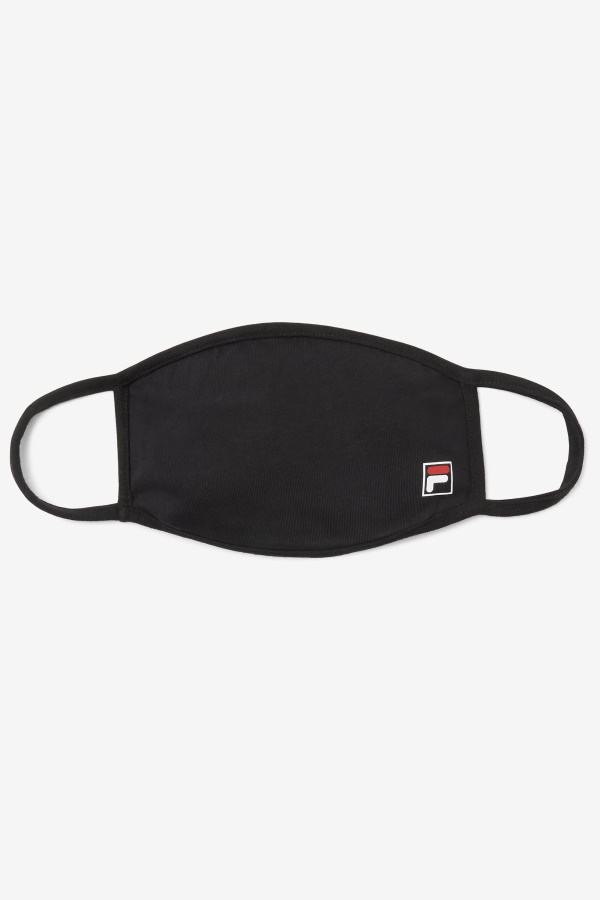 מסכת פנים לוגו Fila F-box שחורה בשחור