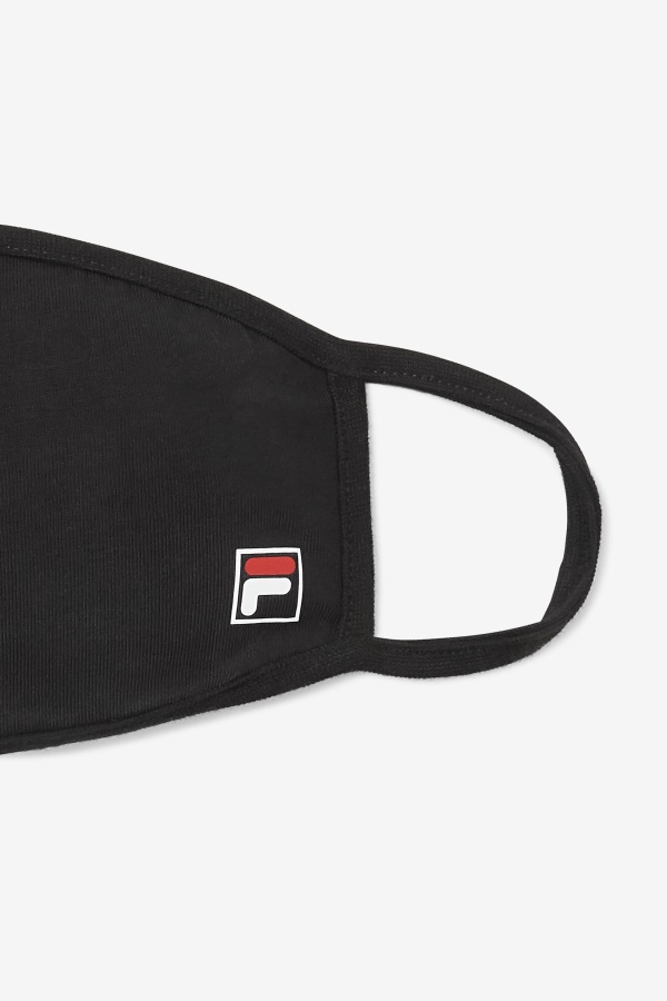 מסכת פנים לוגו Fila F-box שחורה בשחור