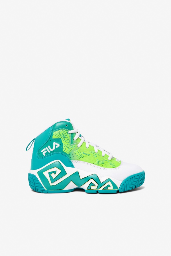 Fila Mb לבן/קרמי/ירוק לילדים גדולים יותר