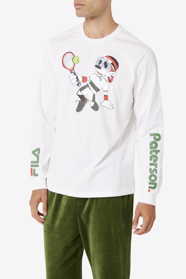 טי שרוול ארוך Fila White Fila X Paterson