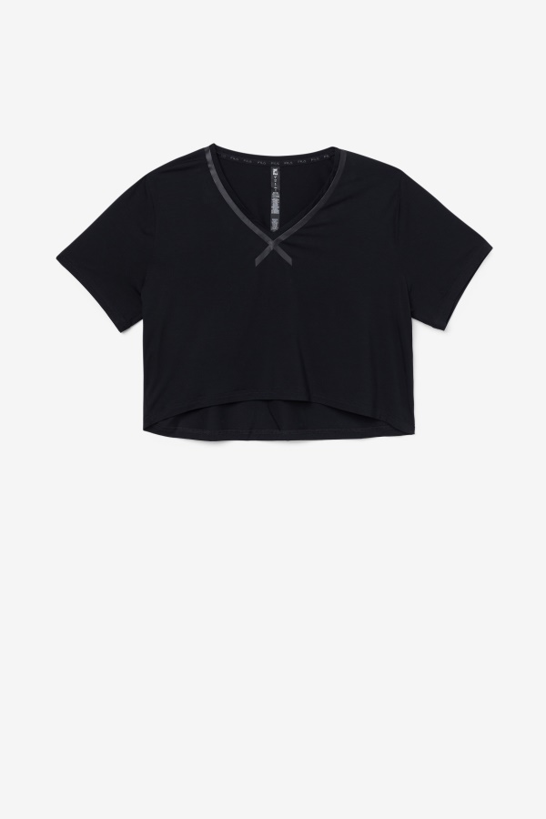 Fi-lux High-low Crop Top Black Fila