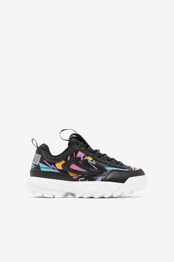 Fila Big Kids\' Disruptor 2 פרימיום שחור/בובע/לבן