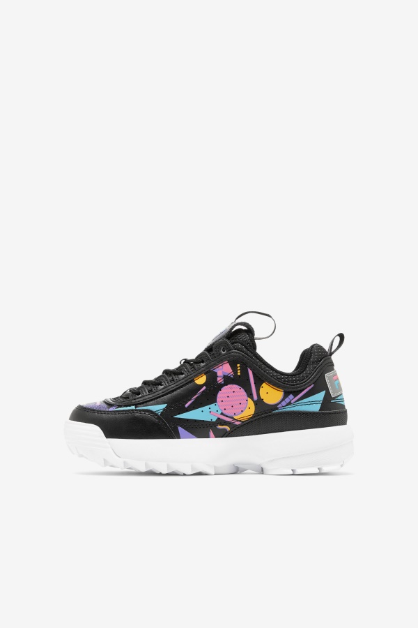Fila Big Kids\' Disruptor 2 פרימיום שחור/בובע/לבן