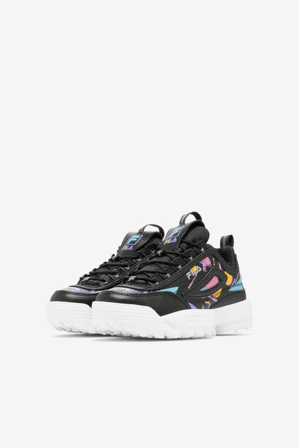 Fila Big Kids\' Disruptor 2 פרימיום שחור/בובע/לבן