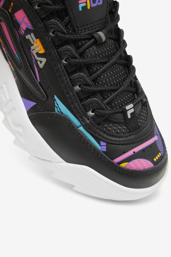 Fila Big Kids\' Disruptor 2 פרימיום שחור/בובע/לבן