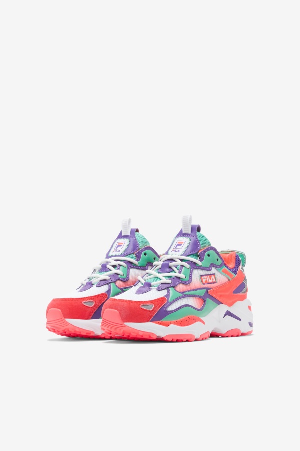 Fila Little Children\'s Ray Tracer Apex לבן/אלמוג לוהט/סגול