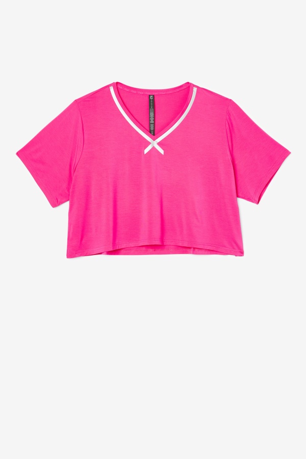 Fi-lux Hi-low Crop Top Fila ורוד עז