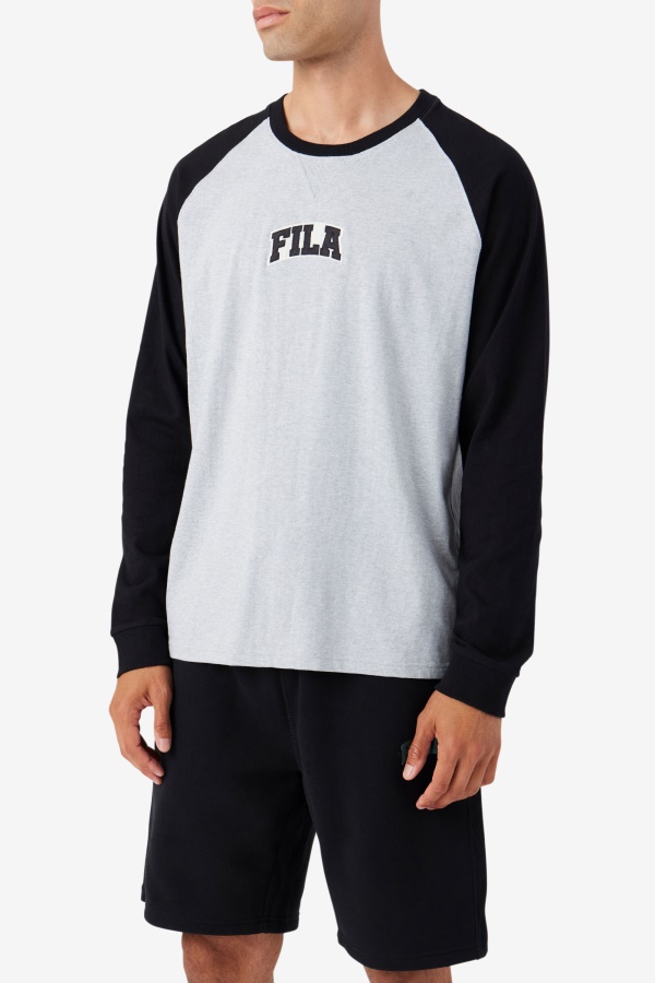 Chet Raglan Tee Fila אפור בהיר חוואר/שחור